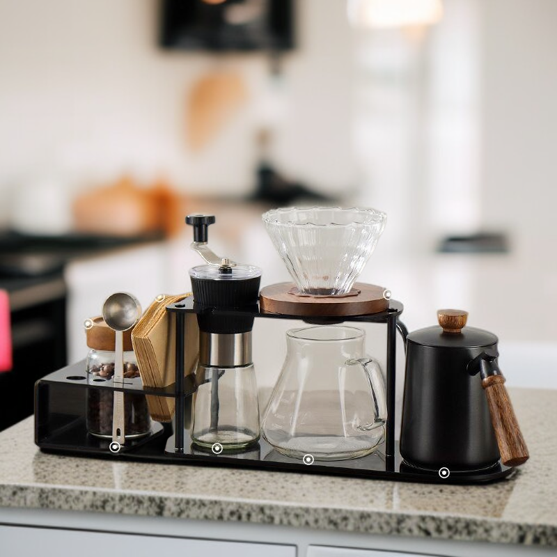 ハンドドリップコーヒーセット手動グラインダー＆収納スタンド
