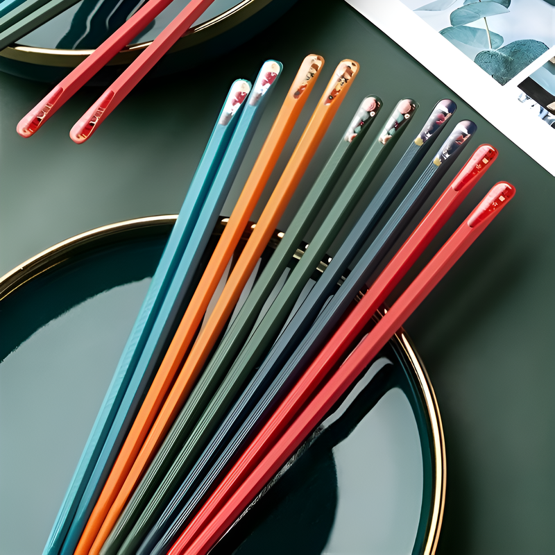 Anti-slip alloy chopsticks