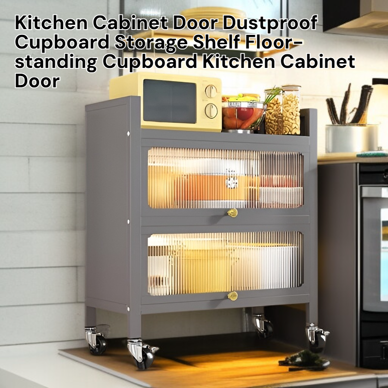 Multi-functional Kitchen Utensil Storage Cabinet with Dust-proof Door