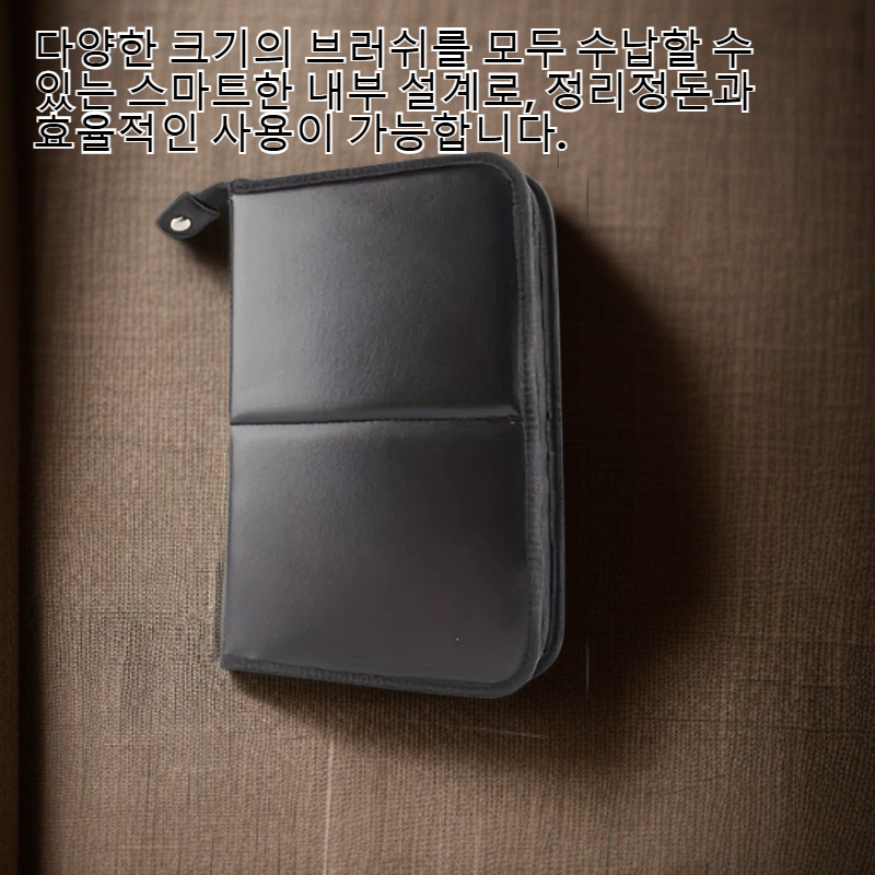 대용량 접이식 메이크업 브러쉬 파우치 다공성 블랙