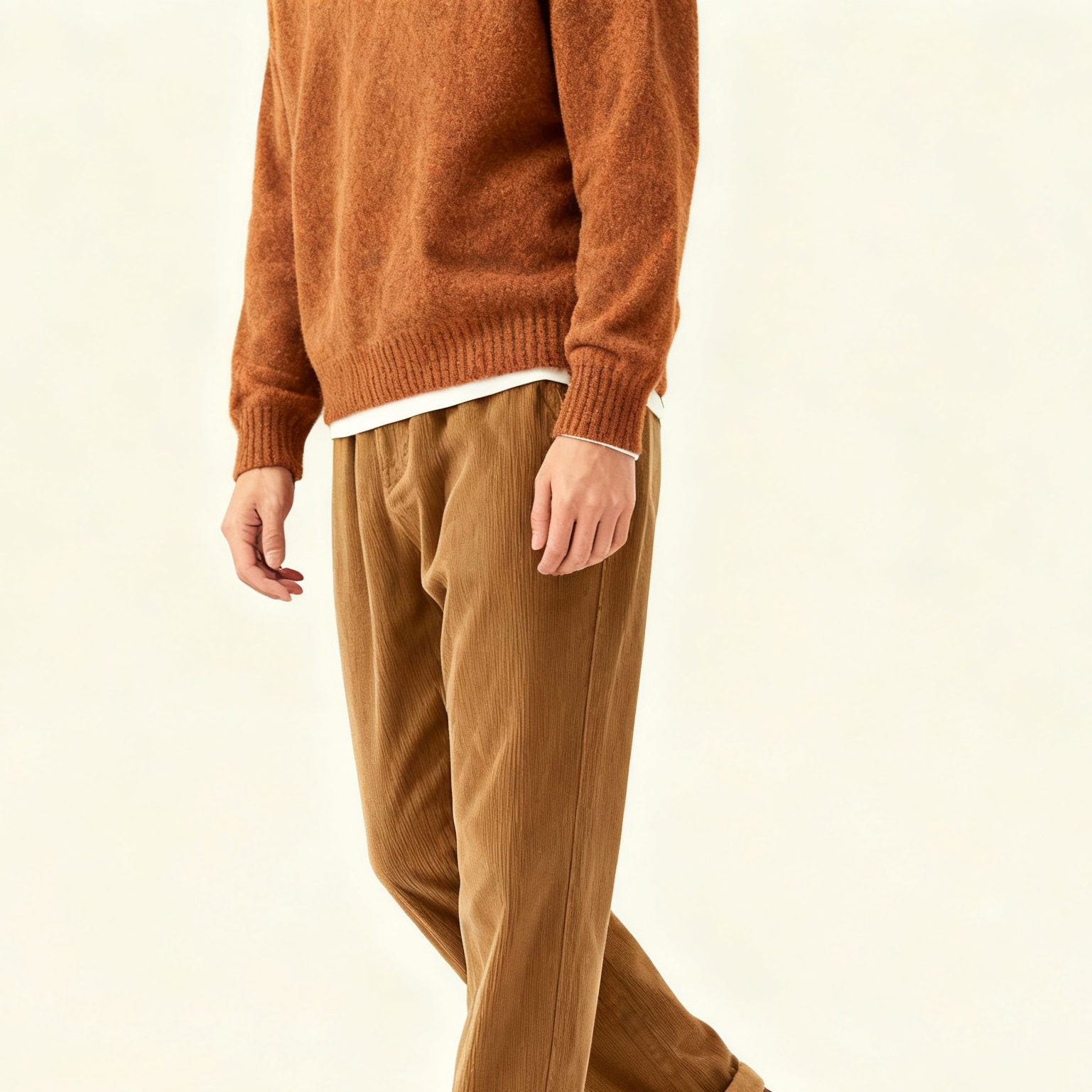 秋冬用コーデュロイカジュアルズボン全体画像