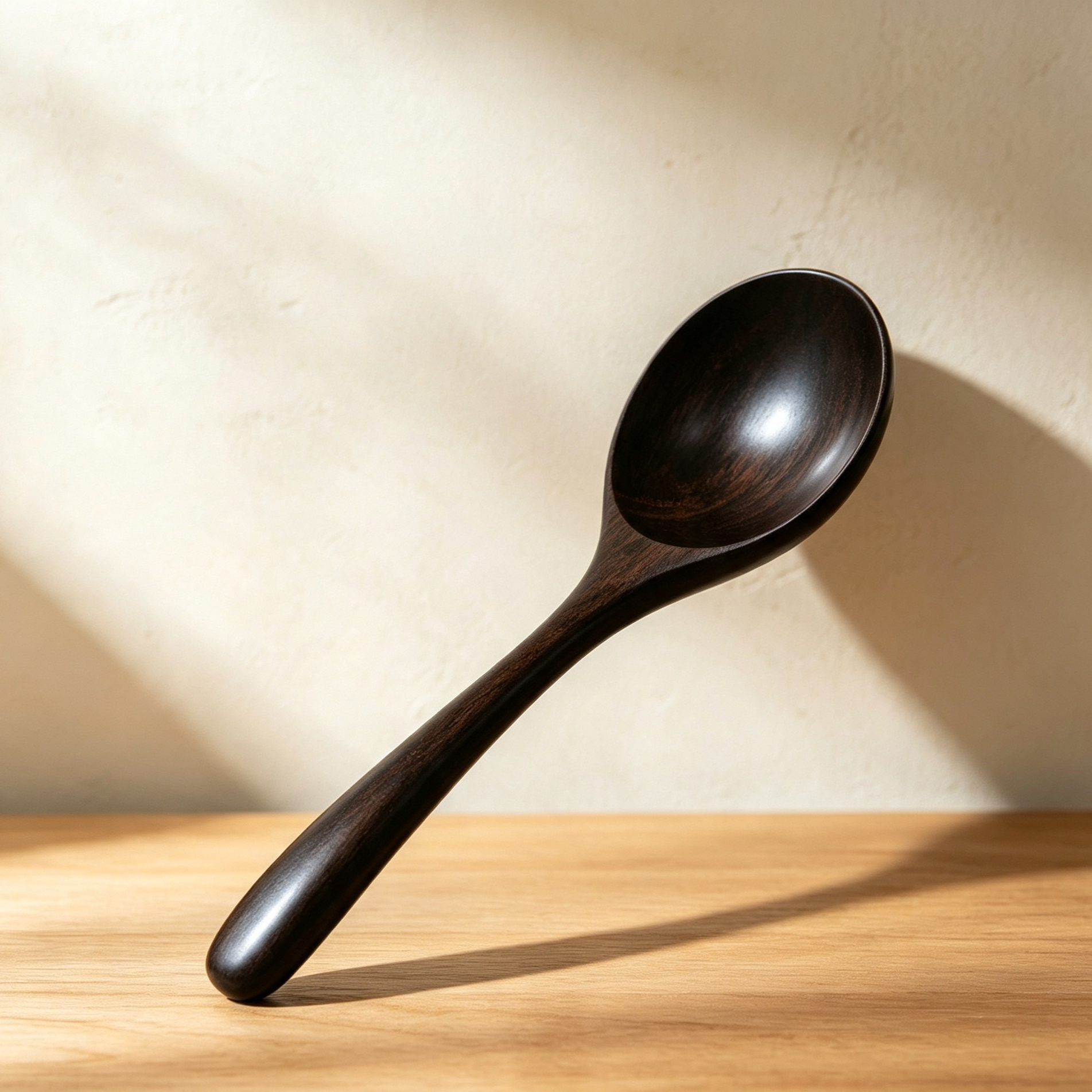 Ebony wood soup spoons (6 pieces)