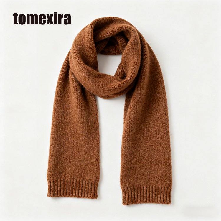 Dámský hnědý korejský šátek ze směsi vlny