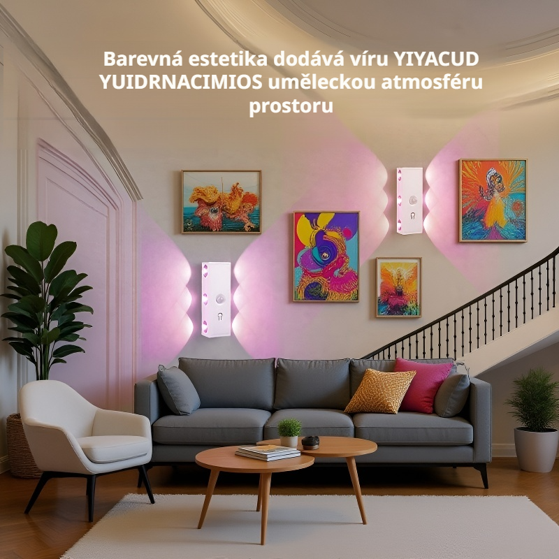 Vnitřní nástěnná lampa s magnetickým uchycením a detekcí pohybu osob