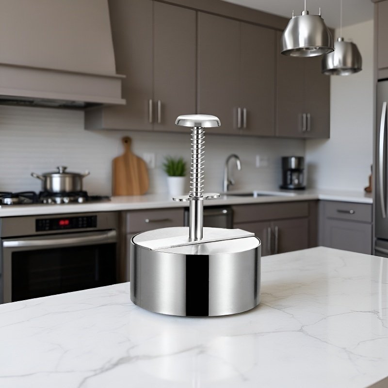 ステンレス製ハンバーガーミートプレス