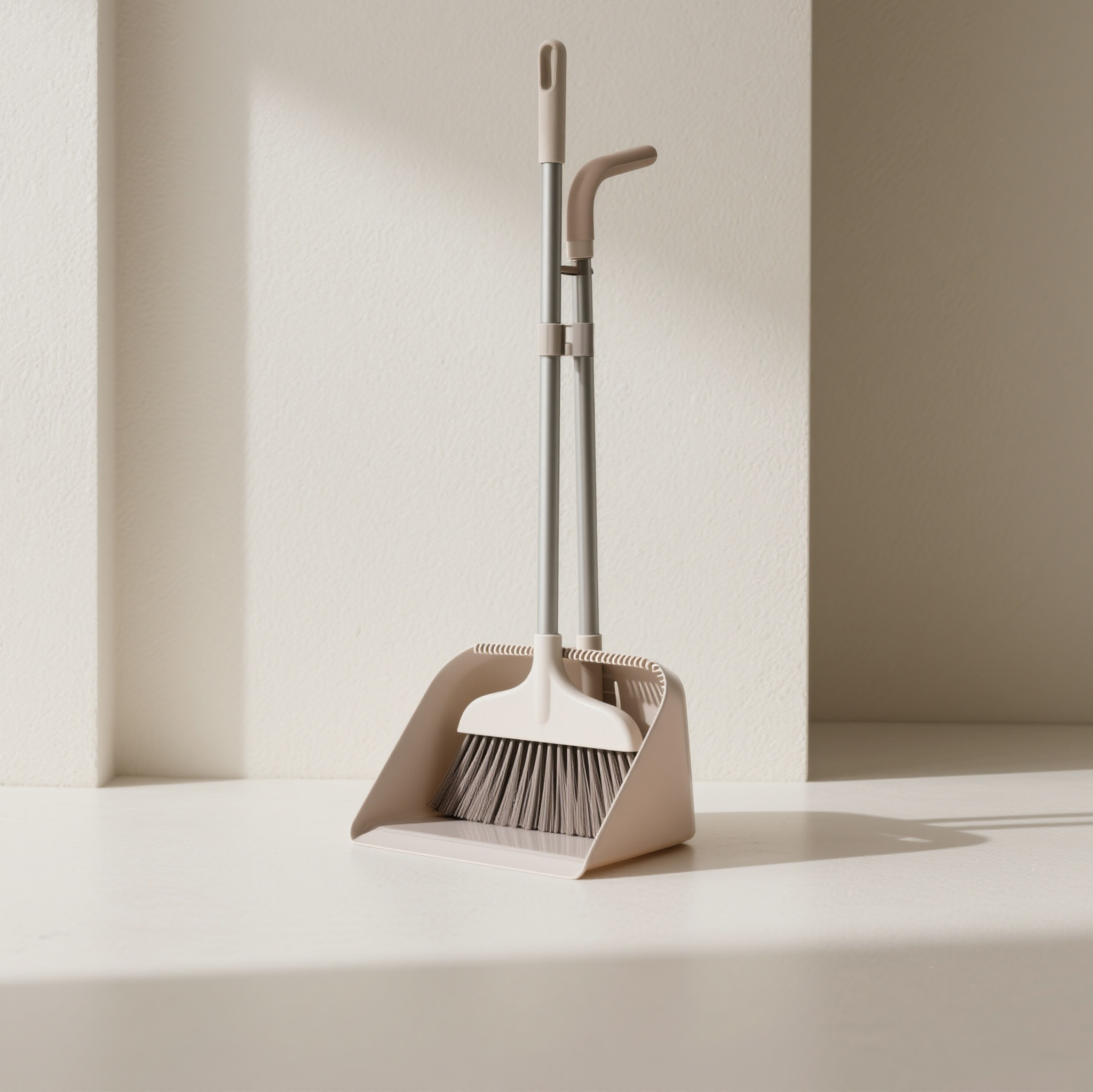  อุปกรณ์กวาดพื้นพร้อมที่โกยผงแบบตั้ง (2 ชุด)