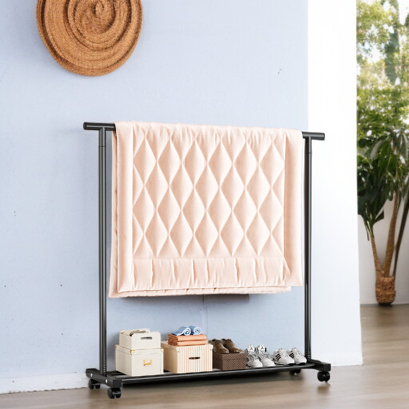 Sturdy garment rack with mobile caster wheels
