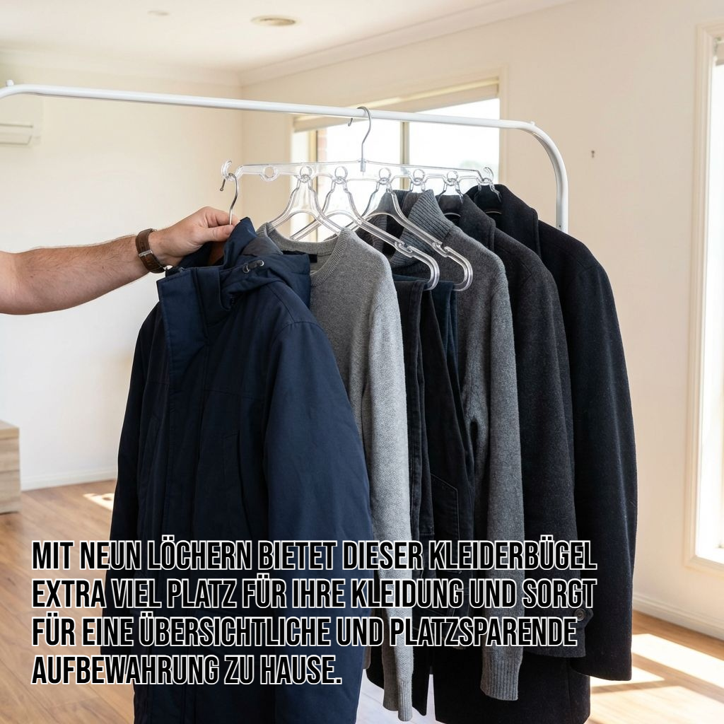 Kleiderbügel für Zuhause mit neun Löchern, faltbar und drehbar