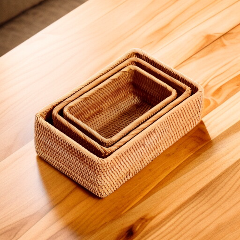 手編み収納バスケット