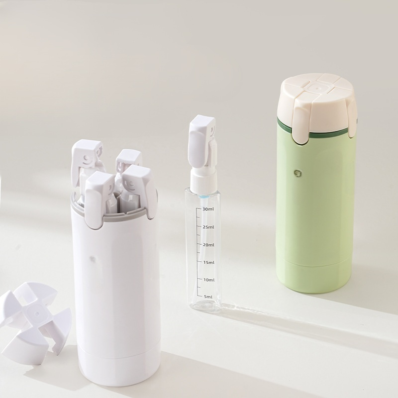 Portable four-in-one travel bottle