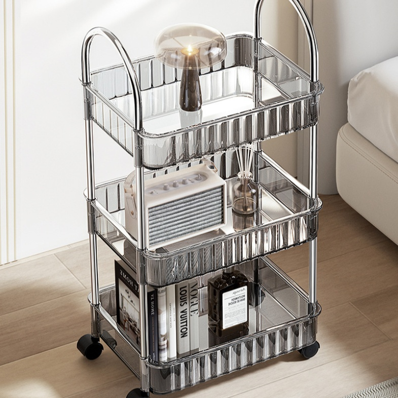 이동식 수납 선반 선반 아크릴 다층 가정용 이동식