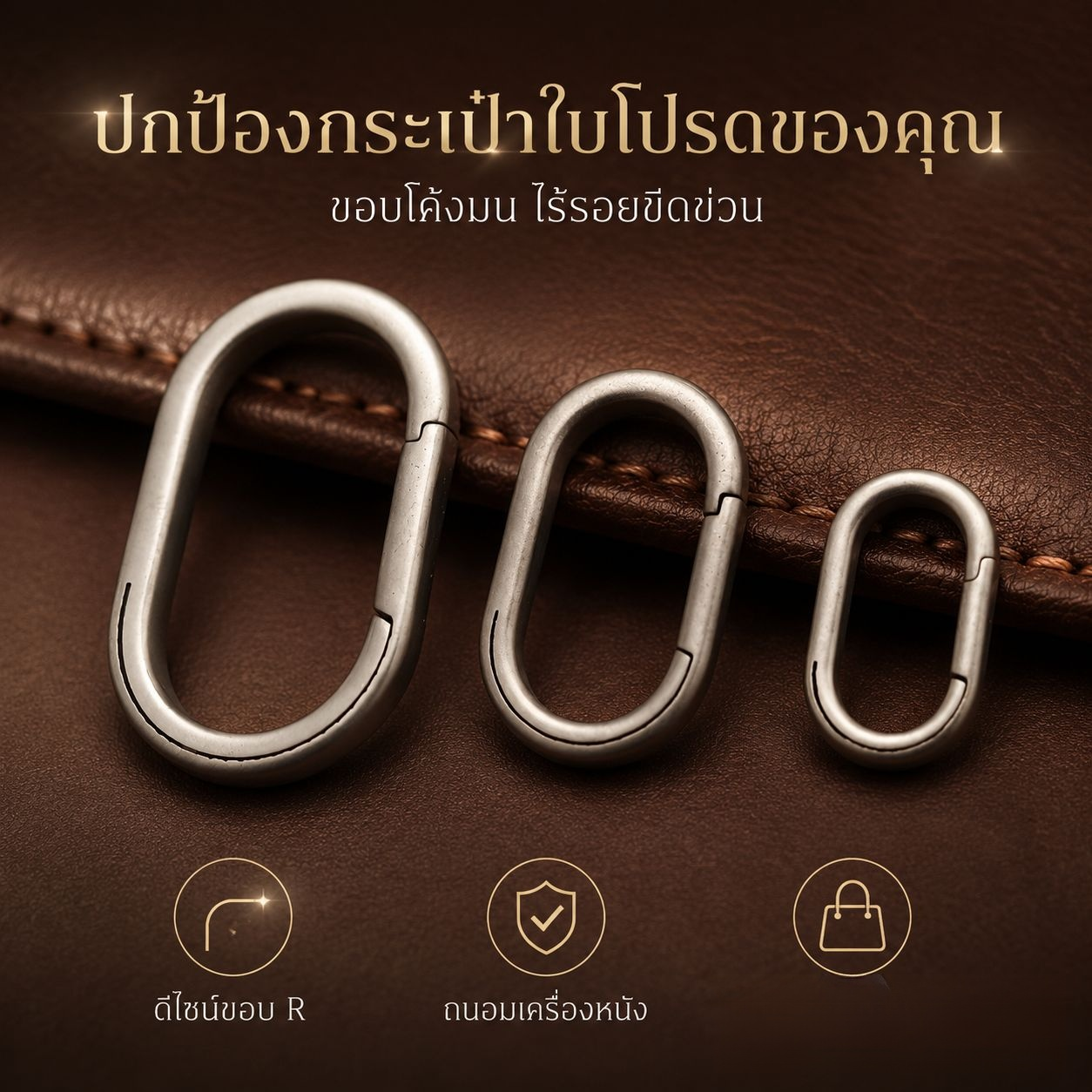 พวงกุญแจวงแหวนไทเทเนียมอัลลอยด์ขนาดเล็ก อะไหล่ฮาร์ดแวร์สำหรับกระเป๋าและเสื้อผ้า