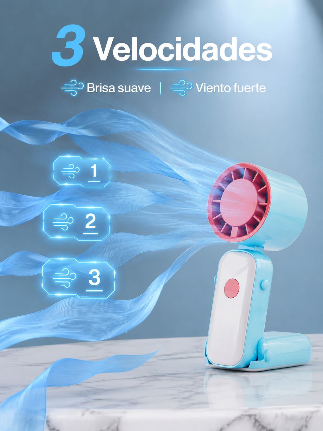 Ventilador de mano plegable portátil