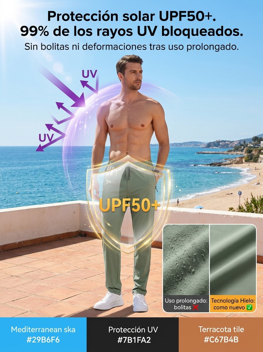 【Limitado 100 piezas】Pantalón largo de hielo transpirable y delgado con protección solar