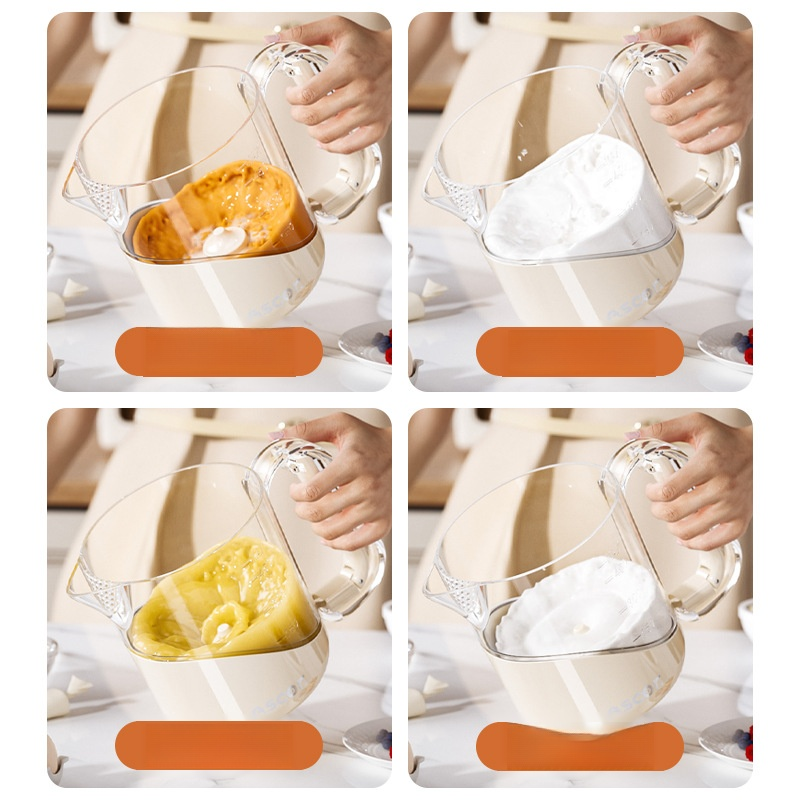 Household Multi-Purpose Semi-Automatic Egg Beater Cream Whisking Dough Mixing Cup