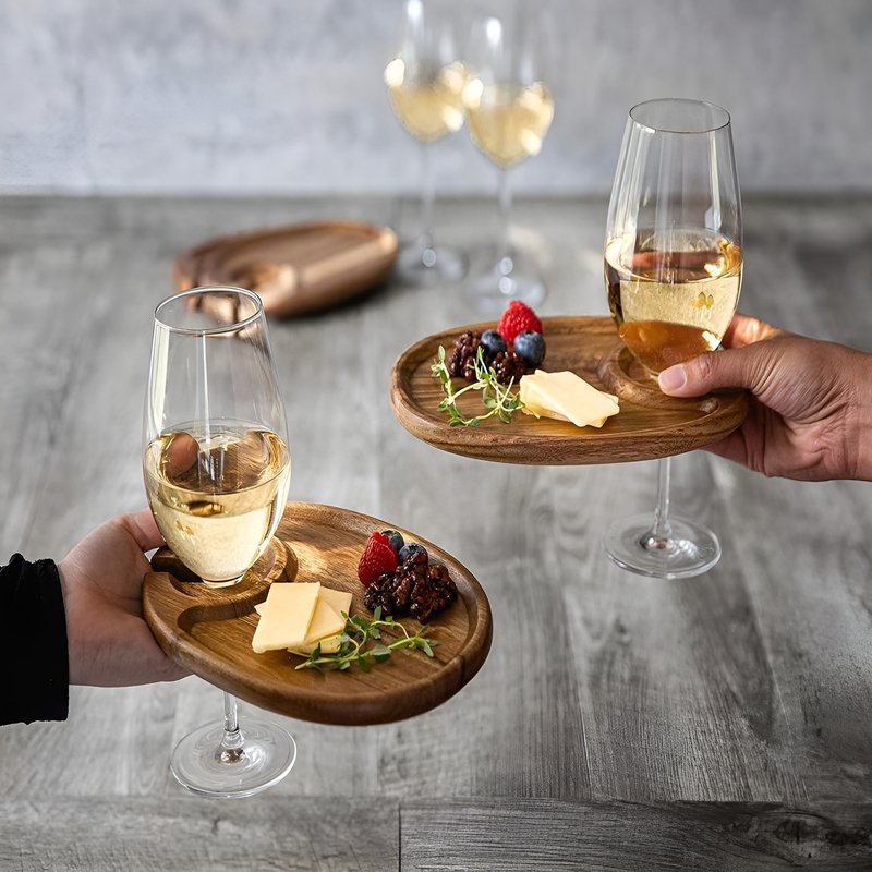 나무 손잡이가 있는 스테이크 트레이