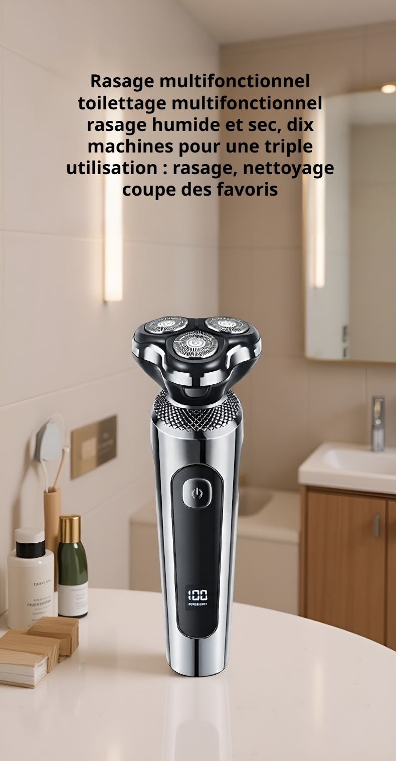 Rasoir électrique intelligent avec affichage numérique moderne