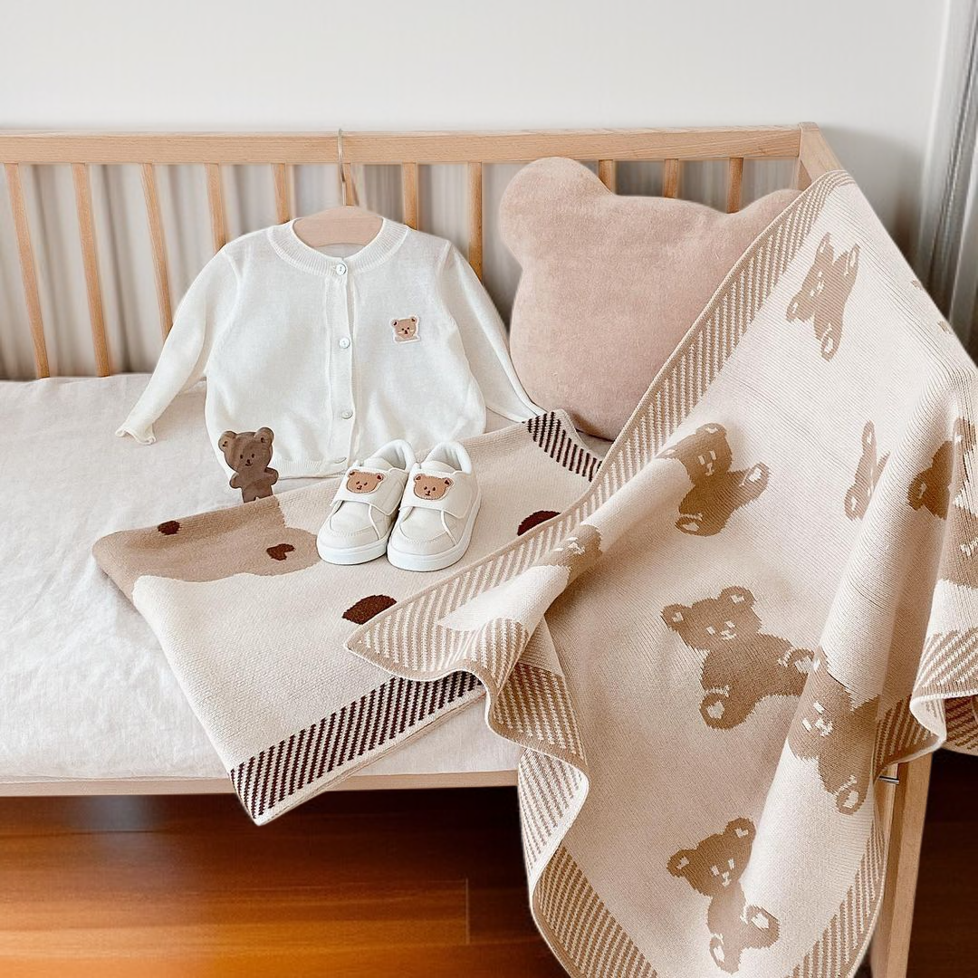 加厚針織棉嬰兒蓋毯