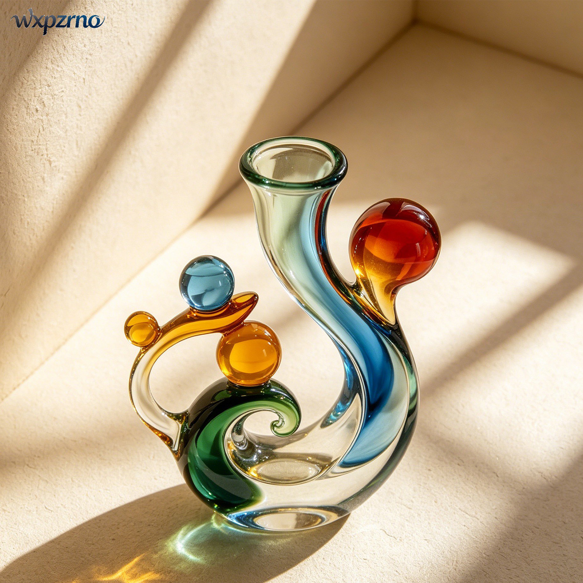 Spiral Glass Vases (Set of 2)