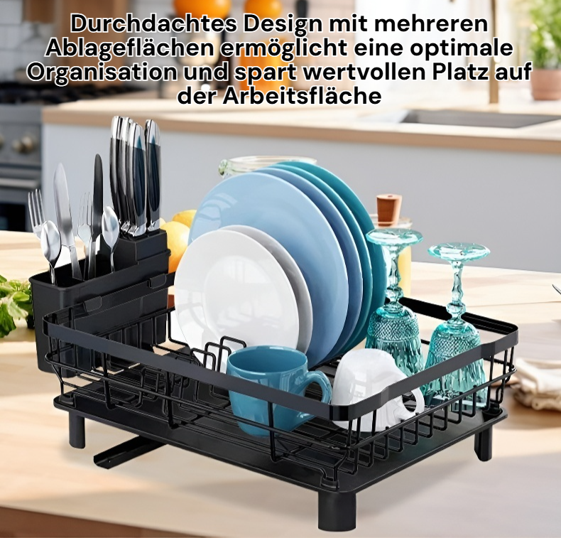 Küchengeschirrablage mit großem Fassungsvermögen auf Küchenarbeitsplatte