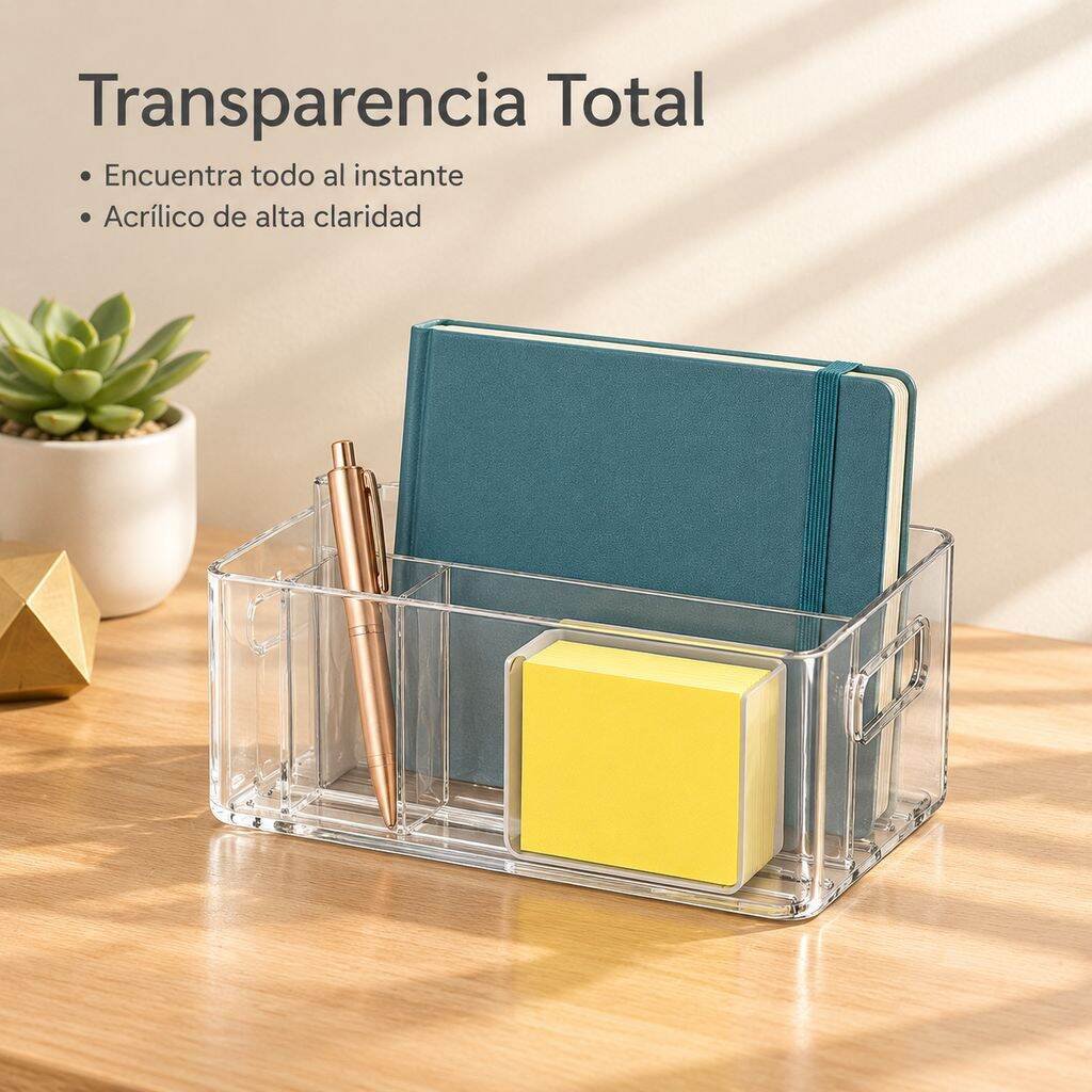 Caja de almacenamiento de documentos de escritorio acrílica transparente