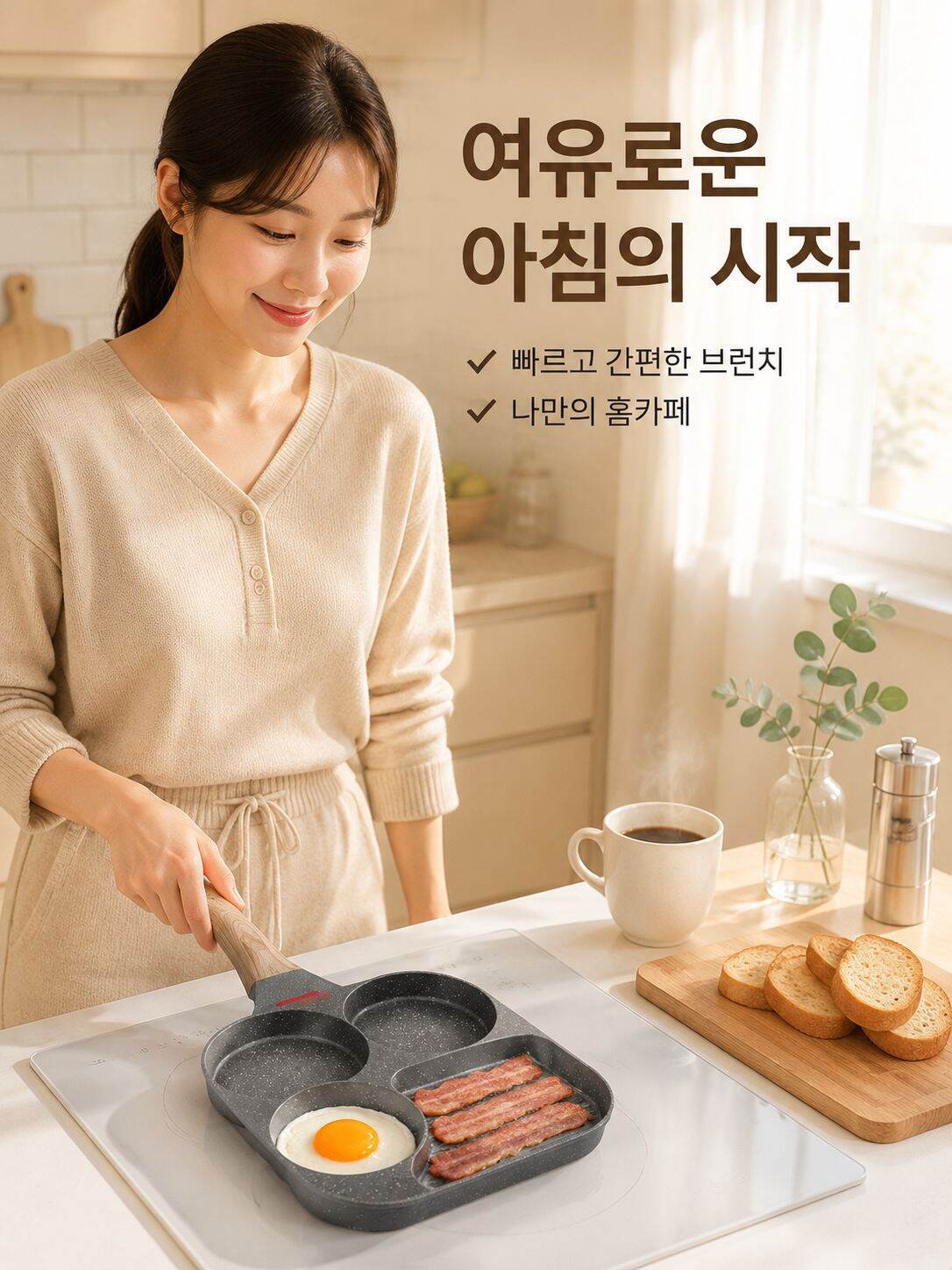 3 in 1 논스틱 아침 프라이팬