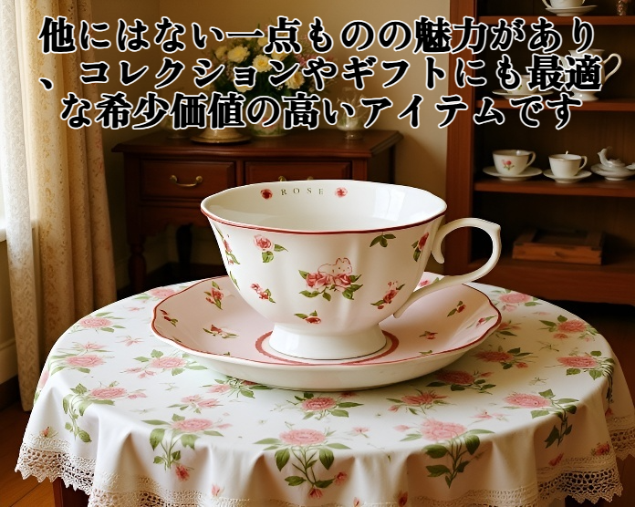 ヴィンテージのフランス製陶器コーヒーカップ正面写真