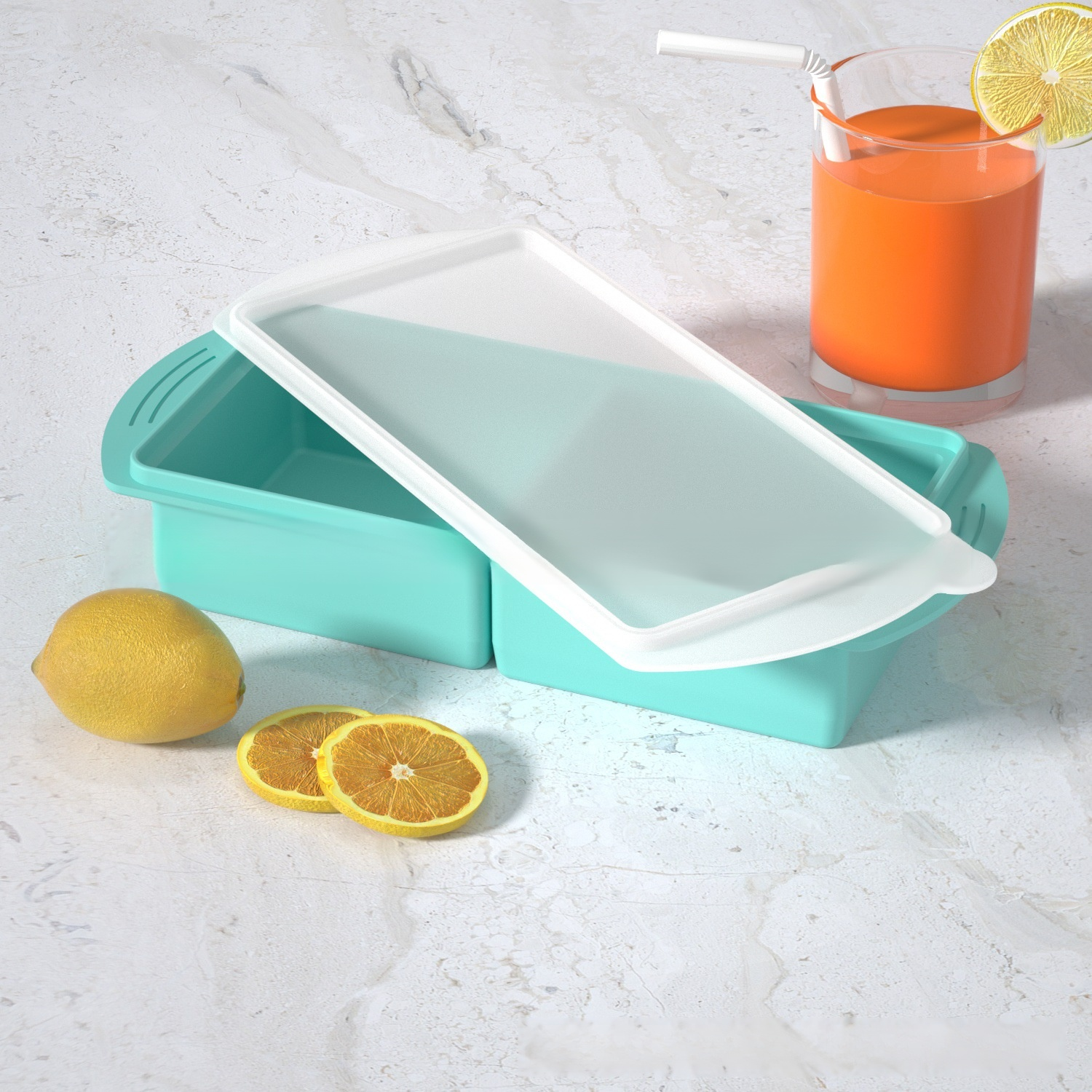 Household 4-Grid Ice Cube Tray with Lid