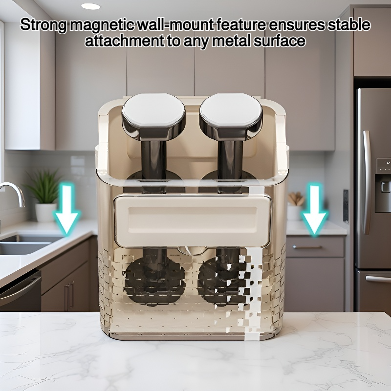 Large-capacity foldable magnetic wall-mounted trash can for kitchen