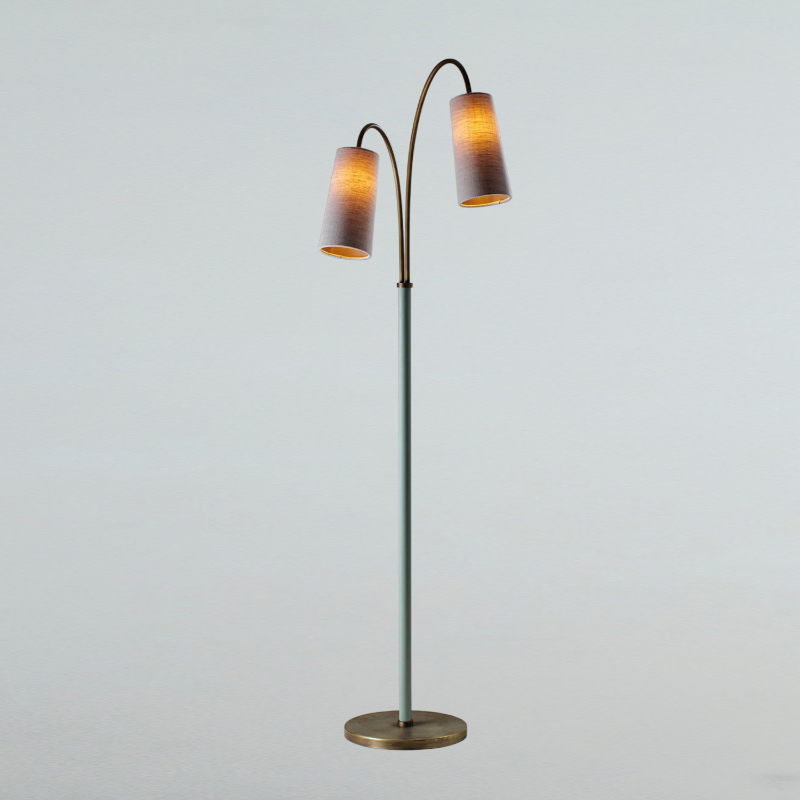 Lámpara de pie moderna de doble cabezal curvo