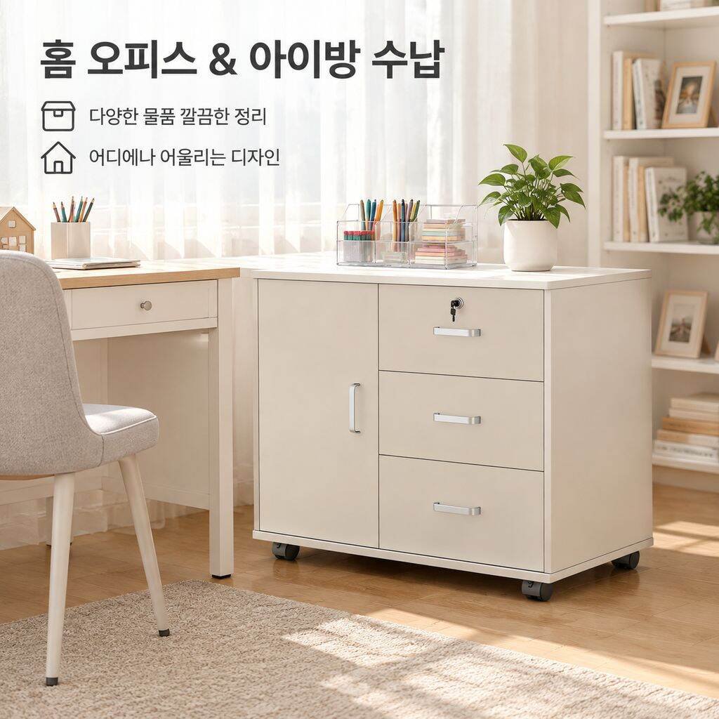 사무실 책상 아래 서랍 파일 캐비닛 수납 캐비닛 원목 낮은 캐비닛