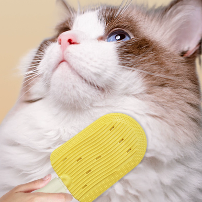 Cepillo masajeador de tamaño mediano para gatos de pelo medio, lavable