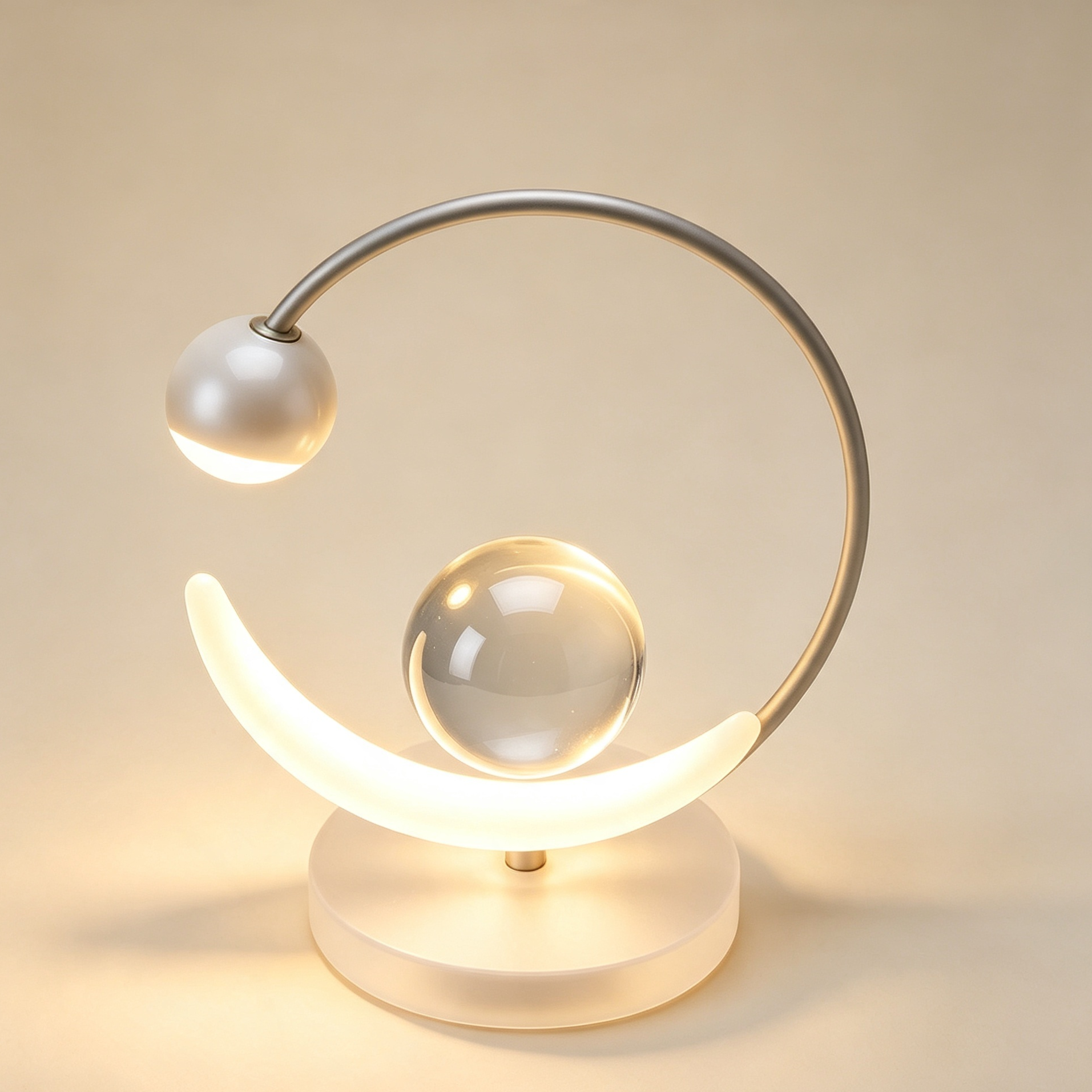 Elegant crystal table lamp set illuminating a modern living room