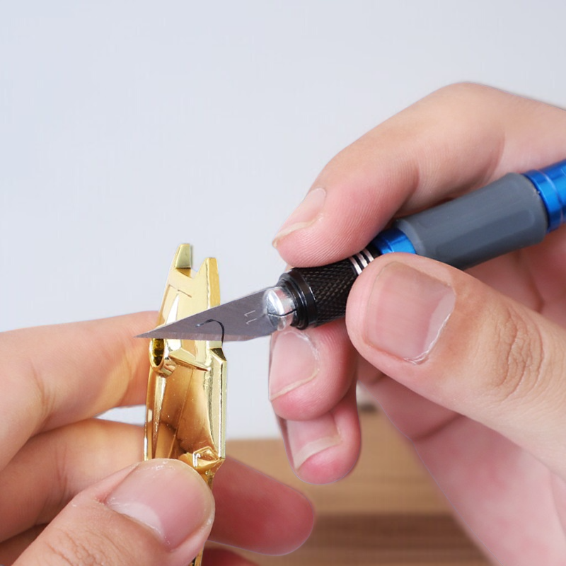 ハンドモデル彫刻ペン フルメタル・ワイドブレード・カッティングナイフ 手彫り工具セット