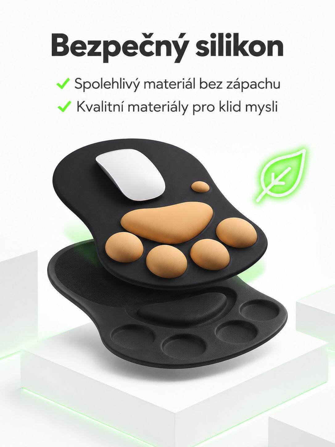 Stylová myší podložka ve tvaru tlapky kočky