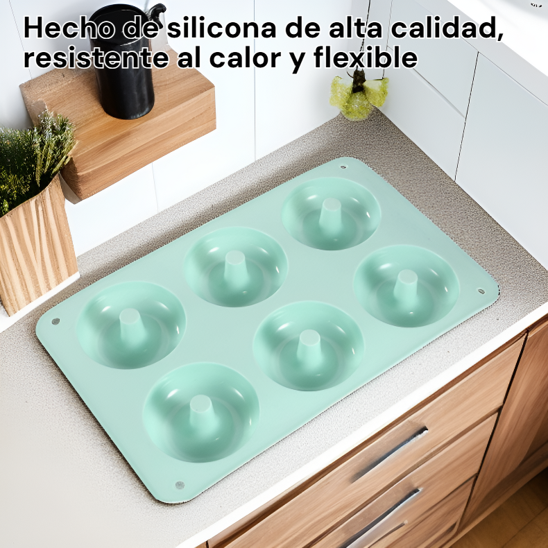 Molde de silicona para hornear donas y galletas, uso doméstico