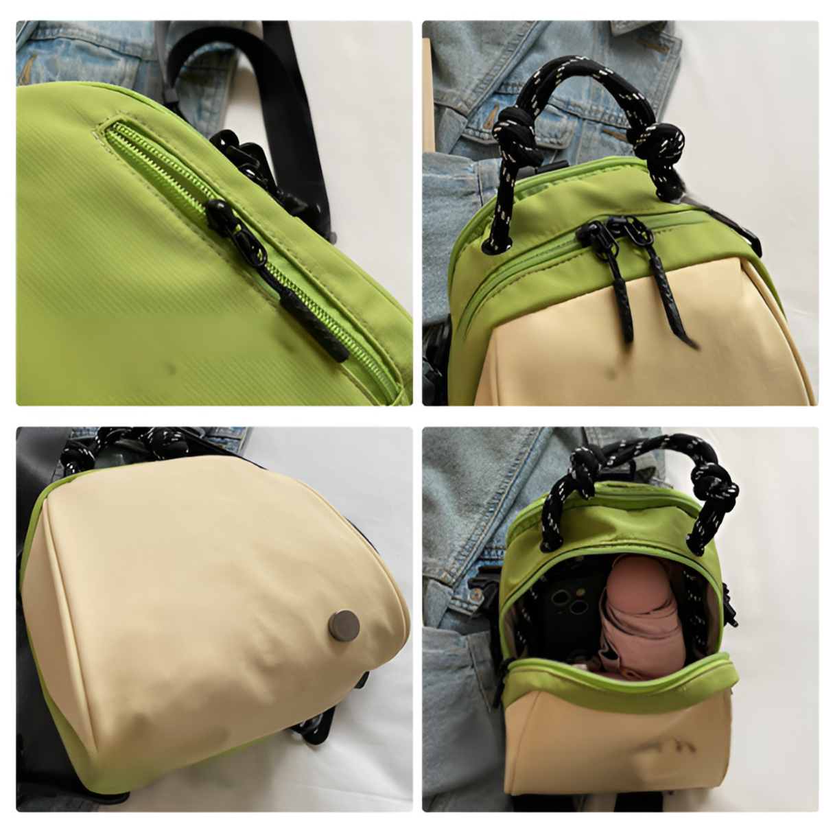 この小さな卵型のバックパックは、斜め掛けにも肩掛けにもでき、普段使いに最適です。