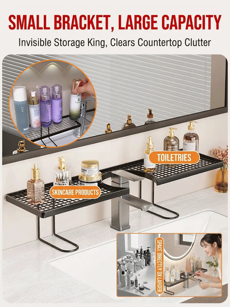 Light luxury minimalist washbasin storage rack