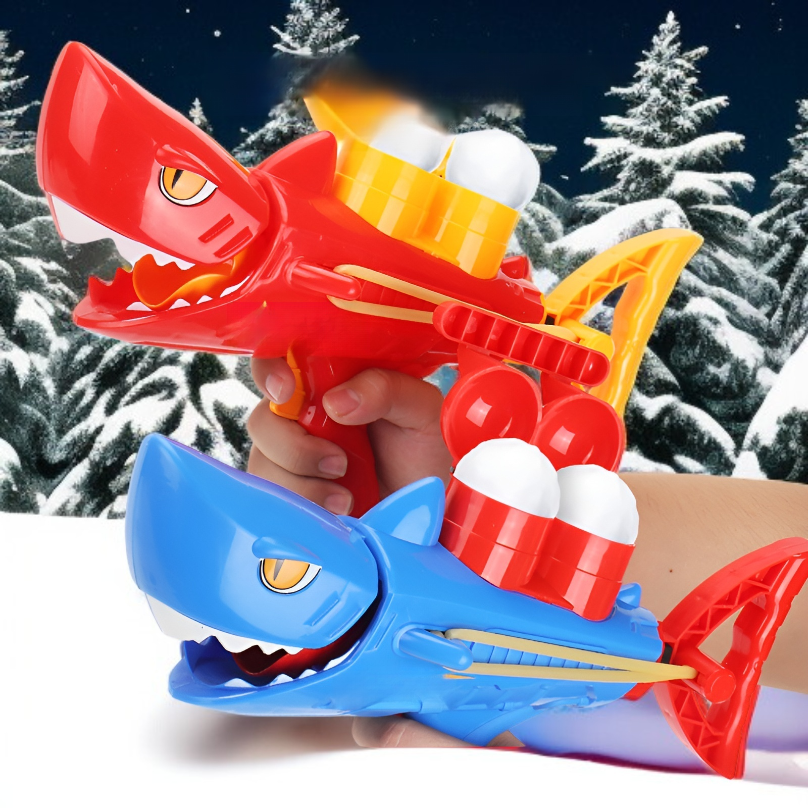 상어 모양의 눈덩이 발사기