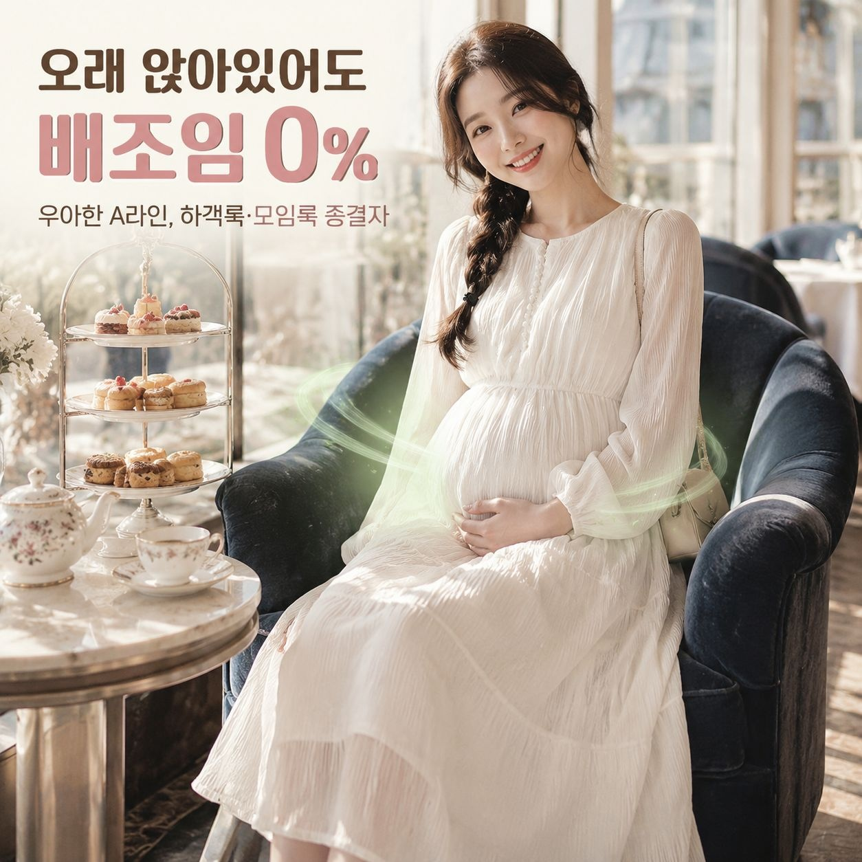 임산부 봄 주름 원피스