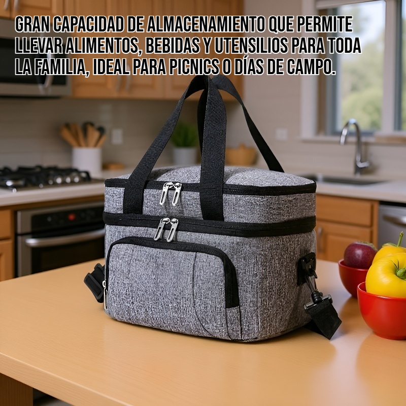 Bolsa de picnic grande con aislamiento de doble capa