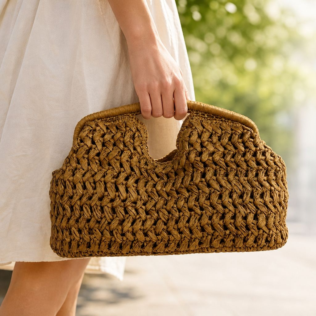 Handwoven Tote Bag for Women, 2026 Summer Beach Vacation New Style