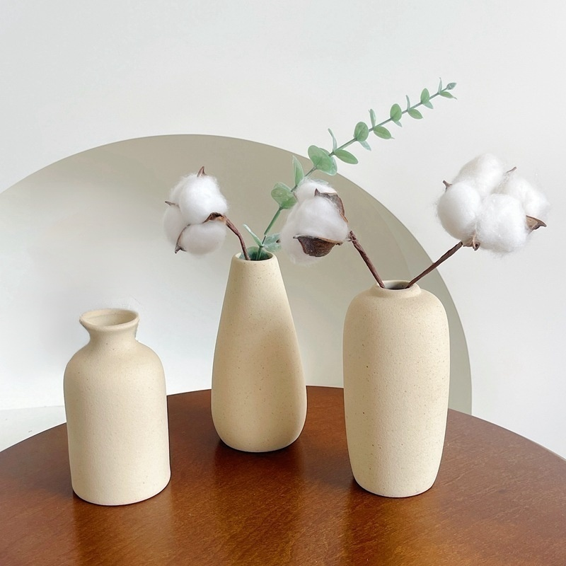 White frosted ceramic vase