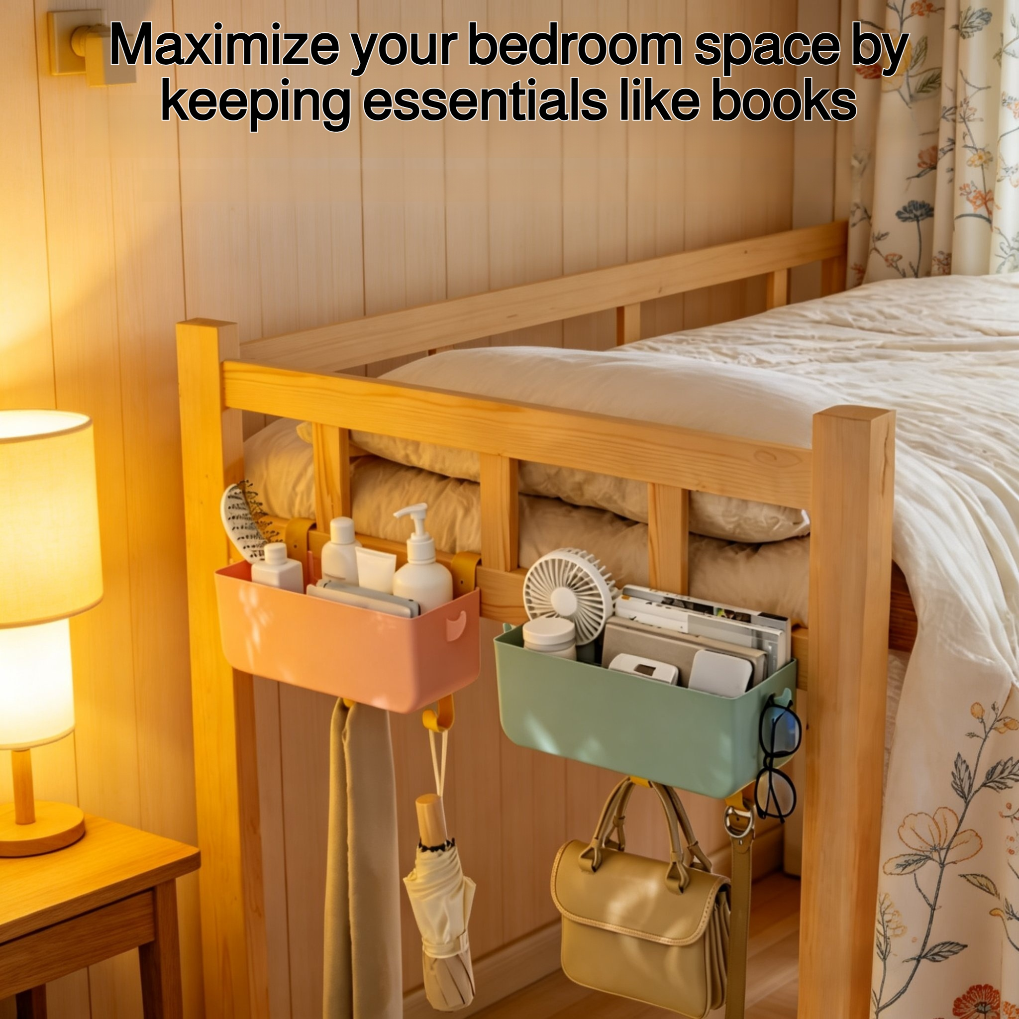 Bedside storage hanging basket