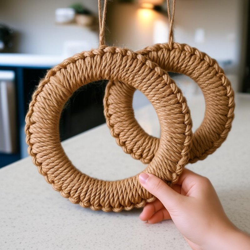 編み込みデスクトップ耐熱マット