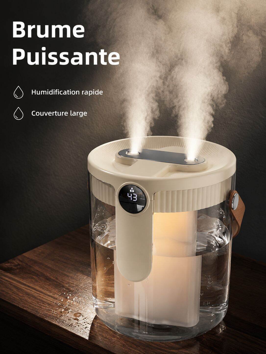 Humidificateur à double buse, grand volume de brume