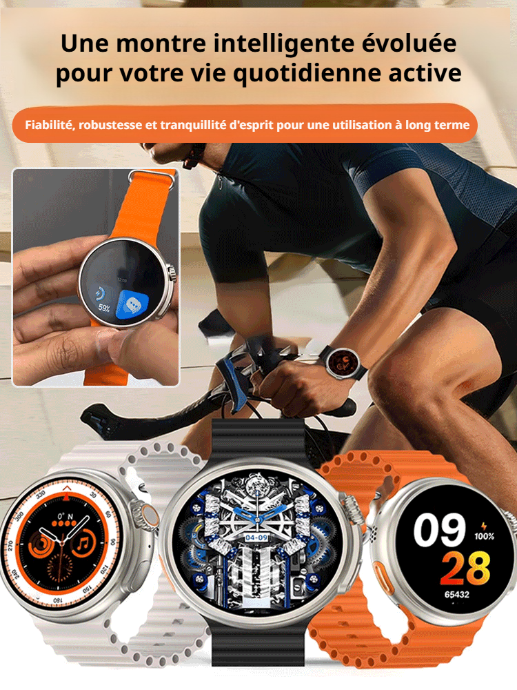 Montre intelligente à écran rond avec détection avancée