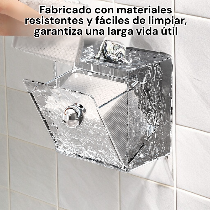 Organizador de algodón y hisopos para baño montado en pared