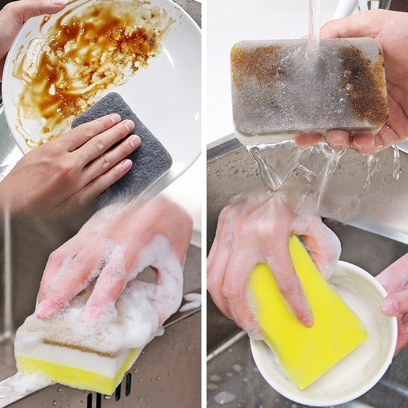 Esponja de limpieza doble capa gruesa