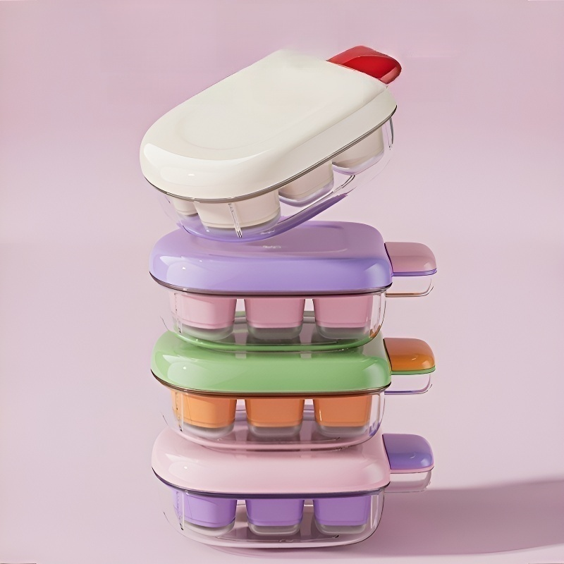 Manual Press Food Grade Ice Tray with Lid